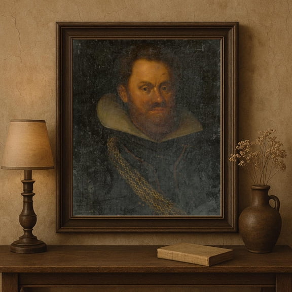 Dark Renaissance Portrait Bearded Nobleman Old Master Style Vintage Portrait Gallery Living Room Wall Art Unframed Paper Print