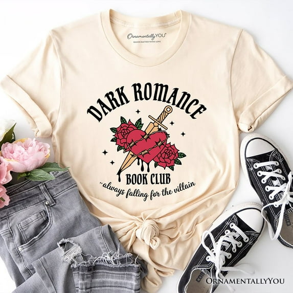 Dark Romance Book Club T-Shirt, Vintage Gothic Romantasy Bookish Tee