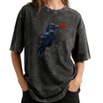 thumbnail image 1 of Dark Romance Book Lover Stacked Books Roses Wash Print Tshirt S-2XL Acid Washed Black Graphic Tees Casual Shirts for Reader Tops, 1 of 4