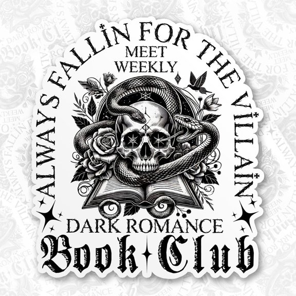 Dark Romance Bookish Book Lover Skeleton Skull Fantasy Book Sticker