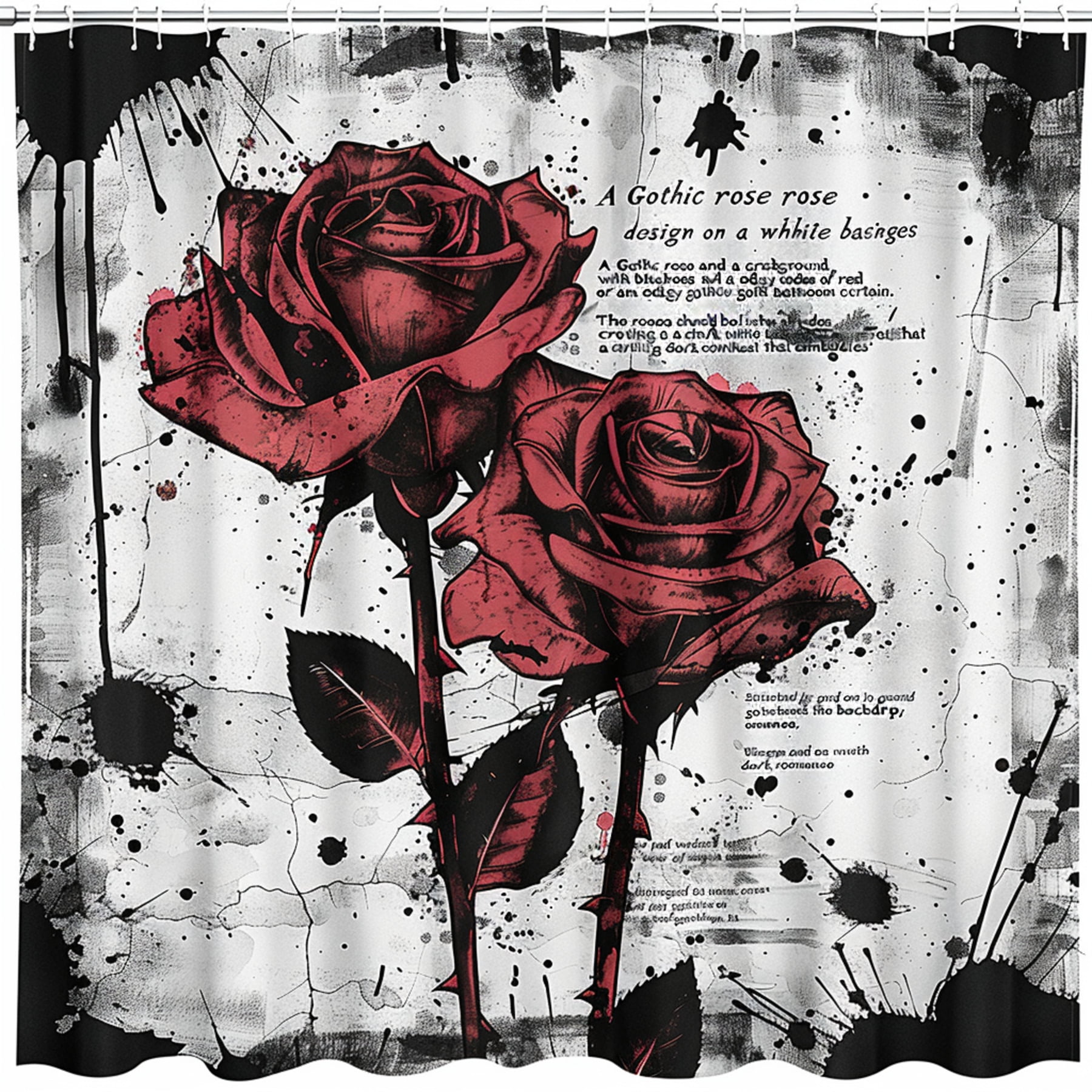 Dark Romance Gothic Rose Shower Curtain: Edgy elegance meets dark ...