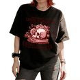 thumbnail image 1 of Dark Romance Readers Society Enemies To Lovers Skull Rose Graphic Tees T-shirt Short Sleeve Round Neck Black S-5XL, 1 of 5