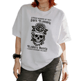 thumbnail image 1 of Dark Romance Readers Society Skull Rose Graphic Soft Breathable Tees T-shirt Short Sleeve Round Neck White S-5XL, 1 of 4