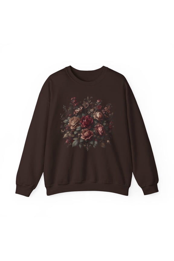 Dark Roses Sweatshirt Soft Goth Floral Sweater Vintage Cottagecore Shirt Dark Academia Sweatshirt Moody Flowers Pullover Gothic Floral Gift