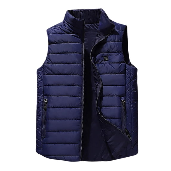 Dark Royal Blue 9 Zones Heated Cami Tank Thermal with Hood Lounge Puffer Jackets for Children Boy Girl Winter Fall Sleeveless Collared Neck Vest Down Jackets Hoodies Outfit Kid 2025 XXL