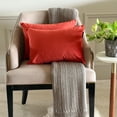 thumbnail image 1 of Dark Rust Decorative Lumbar Pillow Cover 14"x26" | Pack of 2 Modern Velvet Oblong Cushion Cover Solid | Plain Solid Pillowcases for Bed, Couch & Sofa, Modern Home Décor - Dark Rust Velvet Dream, 1 of 9