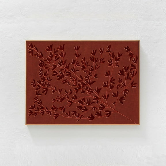 Dark Rust Orange Wall Art, Horizontal Print For Living Room. Modern Bohemian Decor, Eclectic, Botanical Poster A1, Decor For Living Room Bedroom, 24x36 UNFRAMED