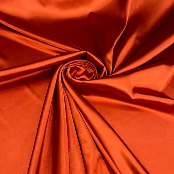 Dark Rust Valentina Textiles Inc. Satin Charmeuse Fabric by the Yard, 58" Wide Silk-Like Smooth Material for Sewing, Fashion, and Event Decor (Dark Rust, 1 Yard)