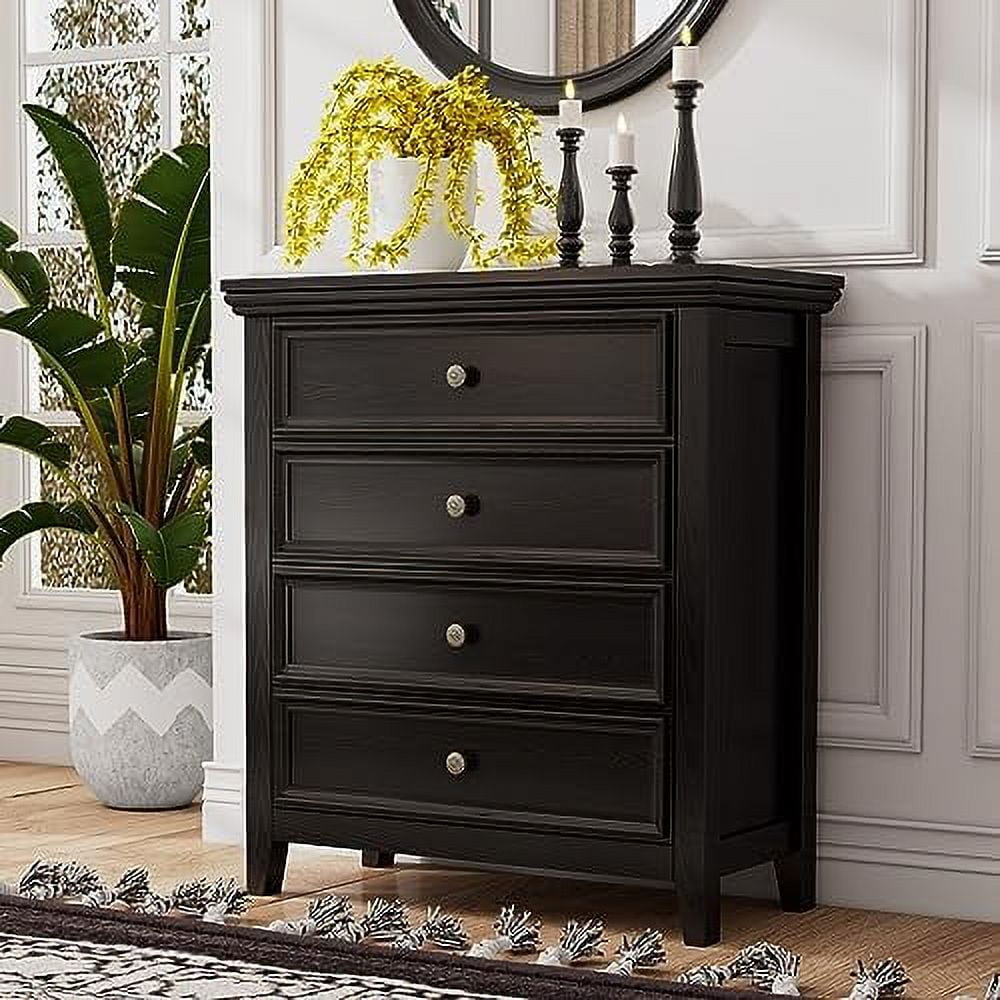 Dark Rustic Oak Dresser Wood Dresser 6 Chest of Drawers Tall Nightstand ...