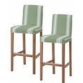 thumbnail image 1 of Dark Sage Green Bar Stool Covers Set of 2, Farmhouse Sage Green White Striped Stretch Washable Bar Chair Covers with Backs, Removable Pub Counter Height Chair Cover for Kitchen Dining Room Cafe, 1 of 7