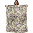 thumbnail image 1 of Dark Sage Green Botanical Blanket Soft Cozy Warm Throw Blanket for Couch, Plush Fuzzy Flannel Fleece Blankets for Sofa, Spring Floral Summer Botanical Retro Bed Blankets Gifts for Men, 32"x48", 1 of 9