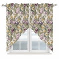 thumbnail image 1 of Dark Sage Green Botanical Swag Curtains for Kitchen/Bedroom/Living Room, Spring Floral Summer Botanical Retro Scalloped Curtains 63 Inch Long, Window Swag Topper Curtains Valances 2 Panels 36"x63", 1 of 8