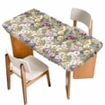 thumbnail image 1 of Dark Sage Green Botanical Table Cloths for 6 Foot Rectangle Tables, Spring Floral Summer Botanical Retro Patio Waterproof Elastic Fitted Tablecloths, Washable Rectangular Table Cover for Camping, 1 of 8
