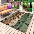 thumbnail image 1 of Dark Sage Green Brown Outdoor Rug 3x5 Ft, Non Slip Washable Area Rug, Farmhouse Dog Paw Vintage Patio Rugs Carpet Runner, Large Floor Mat for Indoor/Outdoor Deck Porch Camping, 1 of 8