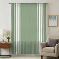 thumbnail image 1 of Dark Sage Green Sheer Curtains 54 Inches Long, Farmhouse Sage Green White Striped Light Filering Curtains, Breathable Simi Curtain Privacy Drapes for Kitchen Bathroom Nursery Small Window Treatment, 1 of 9