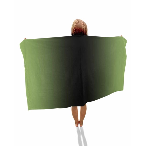 Dark Sea Green Black Ombre Beach Towels Oversized Super Absorbent, Modern Gradient Abstract Art Lightweight Bath Towel Quick Dry Sets For Bathroom/Pool/Rv Camping/Beach Play/Gym Room/Picnic 35"x70"