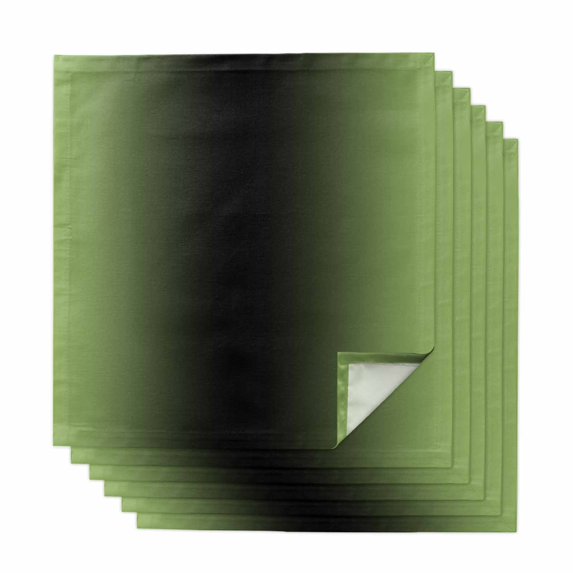 Dark Sea Green Black Ombre Cloth Napkins, Modern Gradient Abstract Art Washable and Reusable Dinner Napkins Set of 6, Table Napkin for Kitchen Party Birthday Wedding Hotel Housewarming 20"x20"