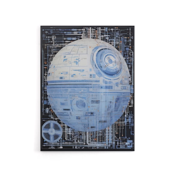 Dark Side Engineering Death Star Canvas Wall Art Print 12X16"
