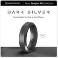 thumbnail image 1 of Dark Silver Bevel Edge Breathable Silicone Ring For Men and Women 6mm Bandwidth, 1 of 5