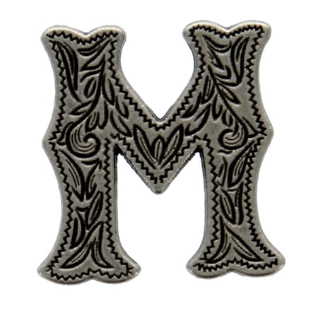 Dark Silver Concho Alphabet Letter M 3/4" Tall 1339-132