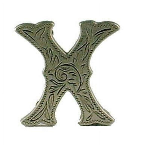 Dark Silver Concho Alphabet Letter X 3/4" Tall 1339-242