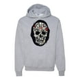 thumbnail image 1 of Dark Skeleton Grim Reaper Trippy Skull Face Fashion Graphic Hoodie Sweatshirt, Heather Grey, 2XL, 1 of 1