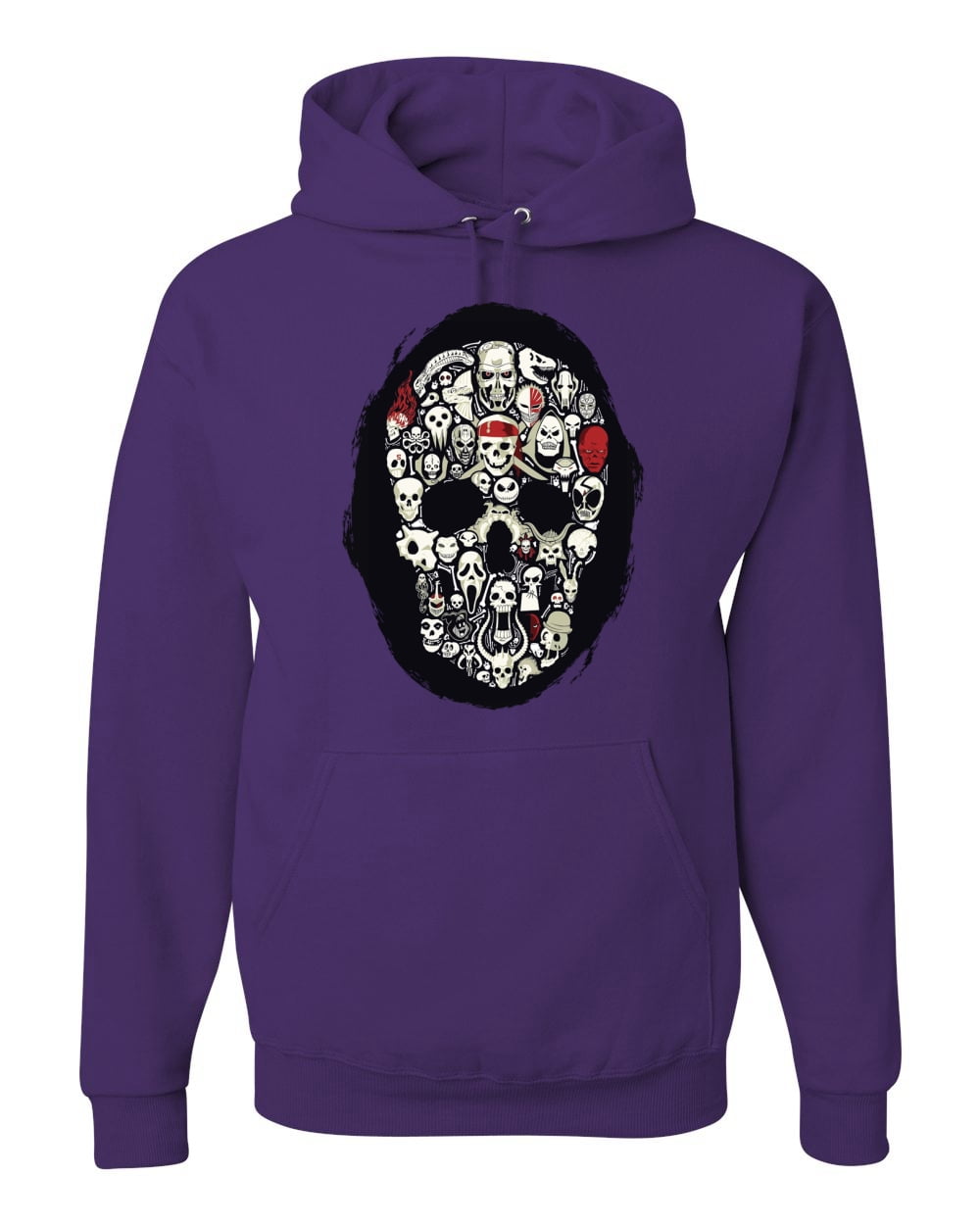 Dark Skeleton Grim Reaper Trippy Skull Face Fashion Graphic Hoodie
