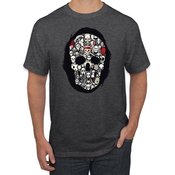 Dark Skeleton Grim Reaper Trippy Skull Face Fashion Graphic T-Shirt, Heather Black, 4XL