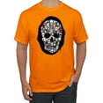 thumbnail image 1 of Dark Skeleton Grim Reaper Trippy Skull Face Fashion Graphic T-Shirt, Orange, 5XL, 1 of 1