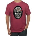 thumbnail image 1 of Dark Skeleton Grim Reaper Trippy Skull Face Fashion Graphic T-Shirt, Vintage Heather Red, 3XL, 1 of 1