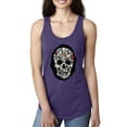 thumbnail image 1 of Dark Skeleton Grim Reaper Trippy Skull Face Fashion Ladies Racerback Tank Top, Purple Rush, Small, 1 of 1