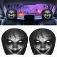 thumbnail image 1 of Dark Skeleton Halloween Automotive Accessory, 2‑Pack Creepy Shadow‑Toned Skull Face Slip‑on Car Headrest Covers, Universal Protector for Halloween Haunted‑Car Interior Styling, 1 of 5