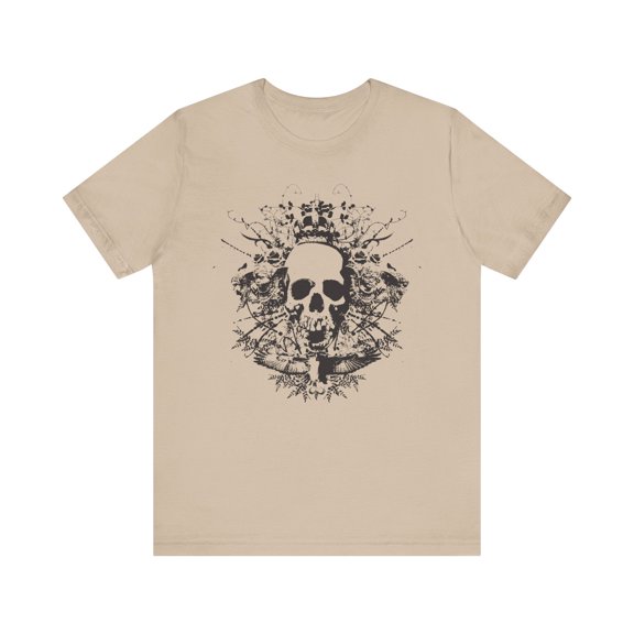 Dark Skull Graphic Design Tee, Skull Shirt, Vintage Tees, Art Design T-Shirt, Vintage Graphic Tee, Art Shirts with Skulls