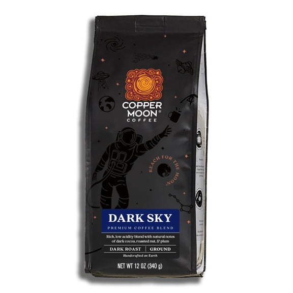 Copper Moon Ground Coffee, Dark Roast, Dark Sky Blend, 12 oz Bag