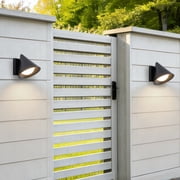 Dark Sky Mate Black Outdoor Led Wall Sconces Set of 2,6W Warm white