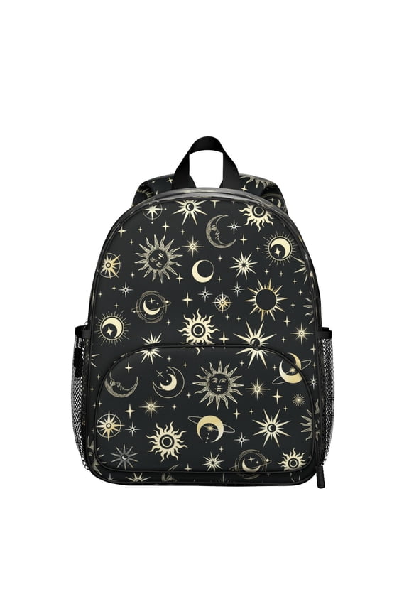 Dark Sky Student Backpack – Gothic Celestial Moon And Star Steampunk Lunar Eclipse Cosmic Astral Solar Elements Print