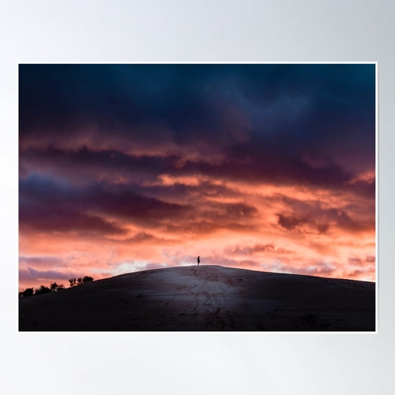 Dark Sky With Sunset Poster Wall Art, Modern Wall Decor, 12x18 UNFRAMED
