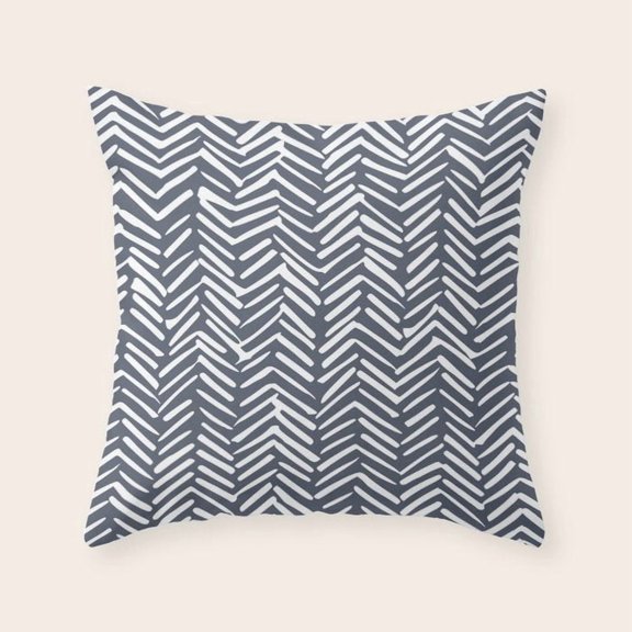 Dark Slate Blue Polyester Velvet Throw Pillow Cover, Envelope Closure, No Insert