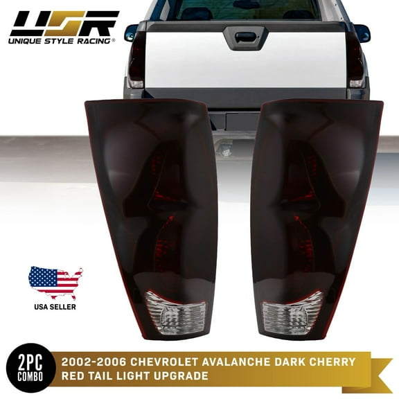 Dark Smoke Red Tail Light - Set L+R For 2002-2006 Chevy Avalanche Pickup