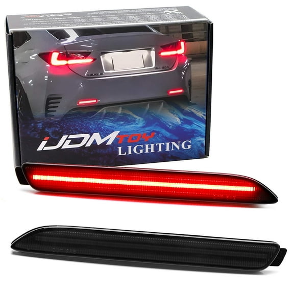 Dark Smoked Lens 30-SMD Full LED Rear Bumper Reflector Light Trim For Lexus IS-F RC250 RC350 RC-F GX470 RX300 NX200t NX300 NX-F, Function as Tail or Rear Fog Lights