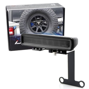 Dark Smoked Lens F1 Style LED Strobe Third Brake Lamp w/Behind Spare Tire Relocation Brackets, For Jeep 2018-up Wrangler JL
