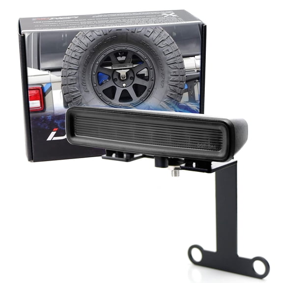 Dark Smoked Lens F1 Style LED Strobe Third Brake Lamp w/Behind Spare Tire Relocation Brackets, For Jeep 2018-up Wrangler JL