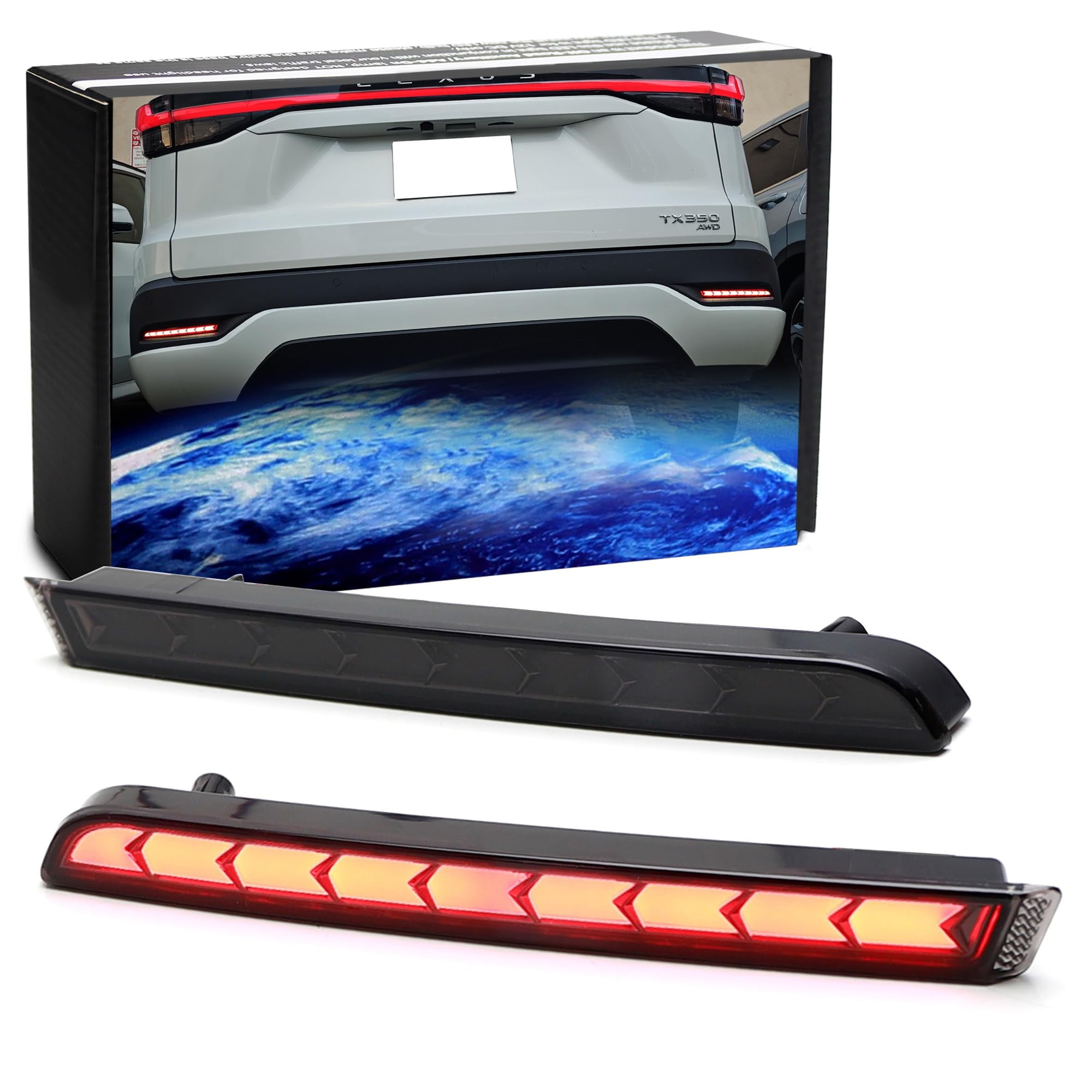 Dark Smoked Lens Full LED Lower Bumper Reflector Lights For 2024-up ...