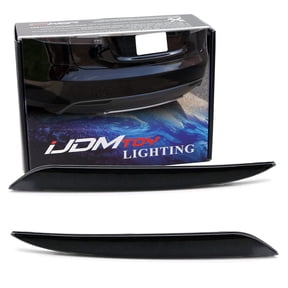 Dark Smoked Rear Bumper Reflector Lenses, For 2012-up Tesla Model S, Replace OEM Red Reflexs