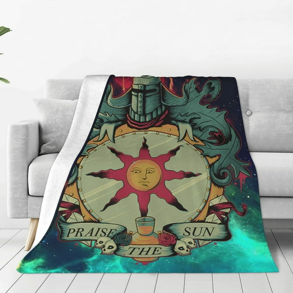 Dark Solaire Praise The Sun Soft Micro Fleece Blanket Throw Lightweight Flannel Blankets for Bed Couch Sofa