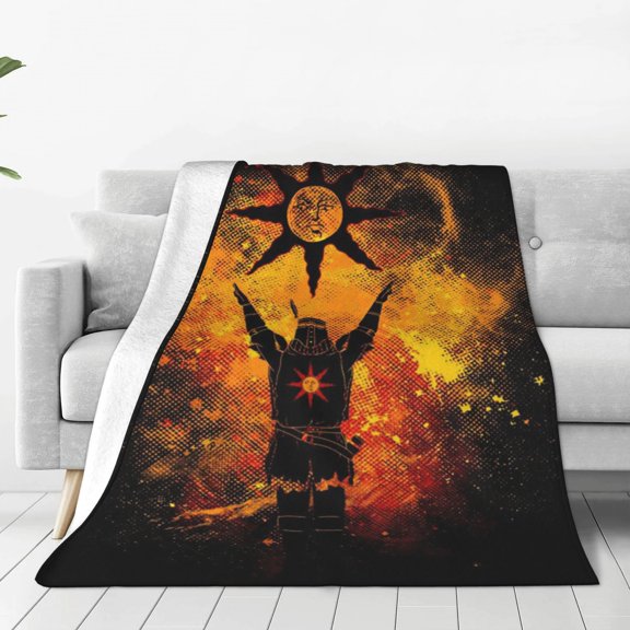 Dark Solaire Praise The Sun Soft Micro Fleece Blanket Throw Lightweight Flannel Blankets for Bed Couch Sofa