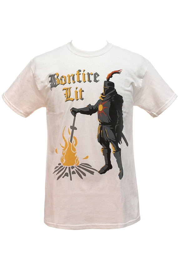 Mens T-Shirt - Bonfire Lit Proud Knight Image (Small)
