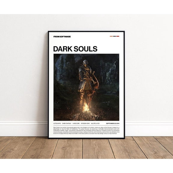 Dark Souls Poster, Lordran Wall Art, Chosen Undead Print, Video Game Quote Decor, Unframed Paper Poster 8x10in