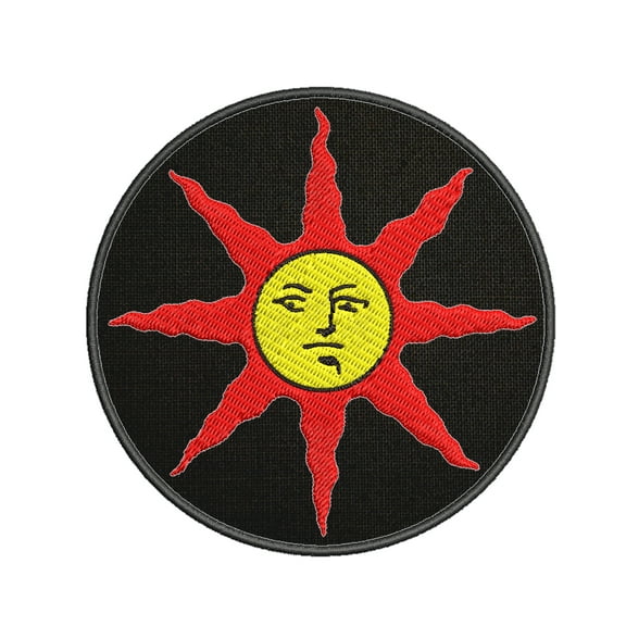 Dark Souls Solarus Embroidered Patch Iron-On Applique, Cosplay Vest Clothing Badge Back Packs Uniform, Geeks & Gamers, Cryptid, Anime, Cartoon, Grim Dark Retro Gaming DIY