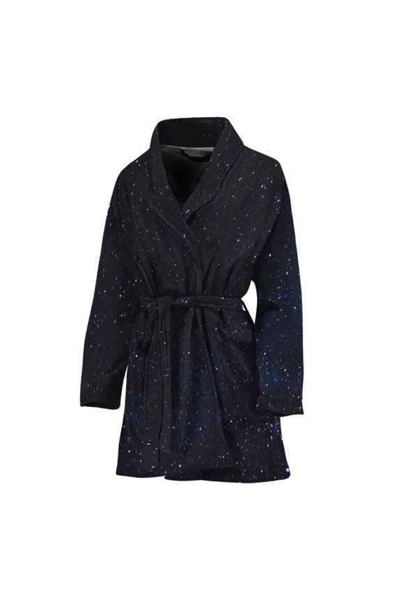 Dark Space Women Bathrobe One Size Univeral Fits Fashion Lightweight Plush Fleece Long Robe For Women